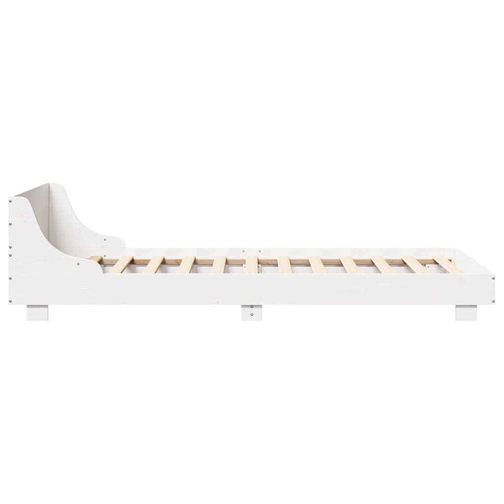 Bed Frame without Mattress White 100x200 cm Solid Wood Pine